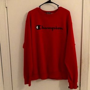 Champion Crewneck for Men’s - LG- Red